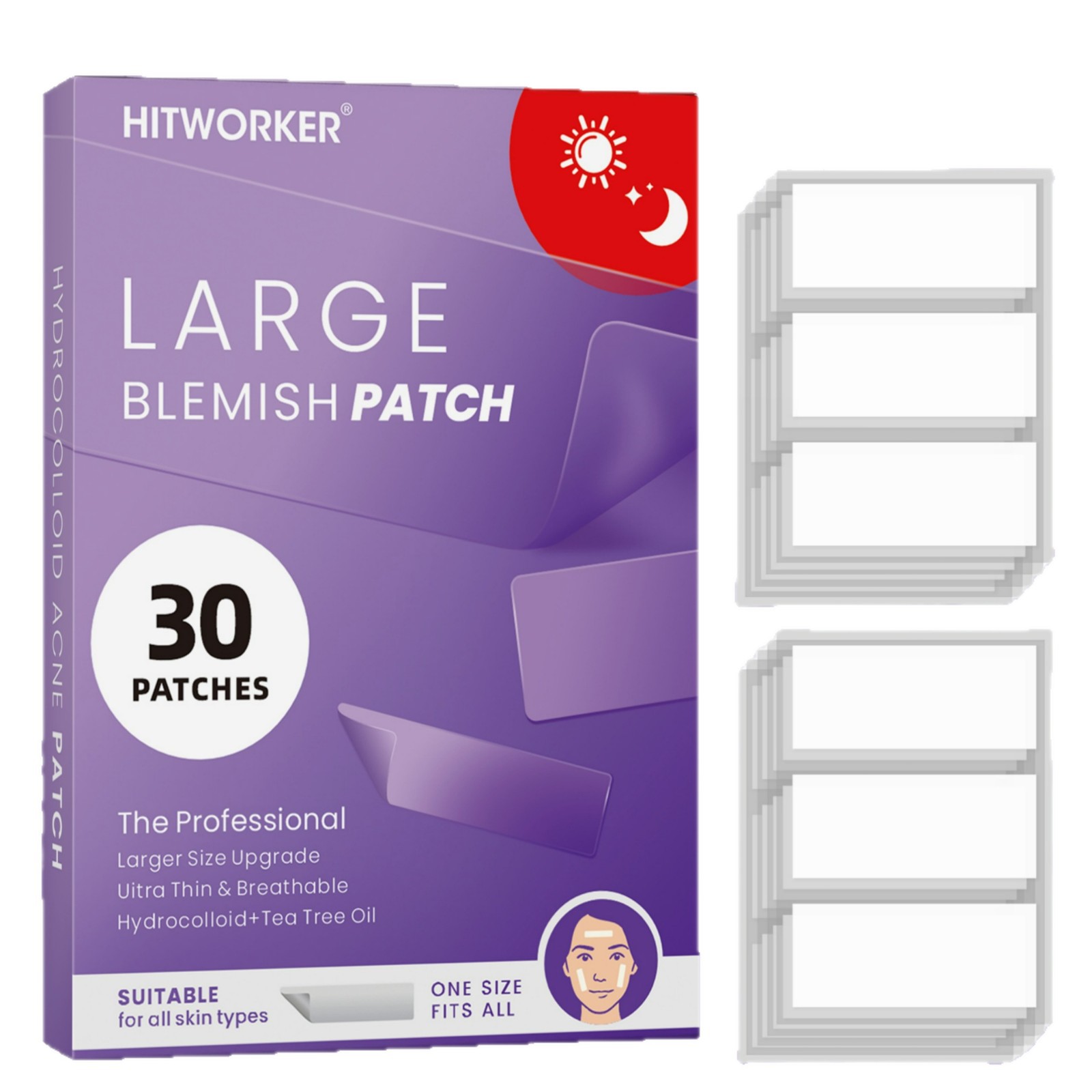Xl Skincare - 30pcs XL Long Square Acne Patches