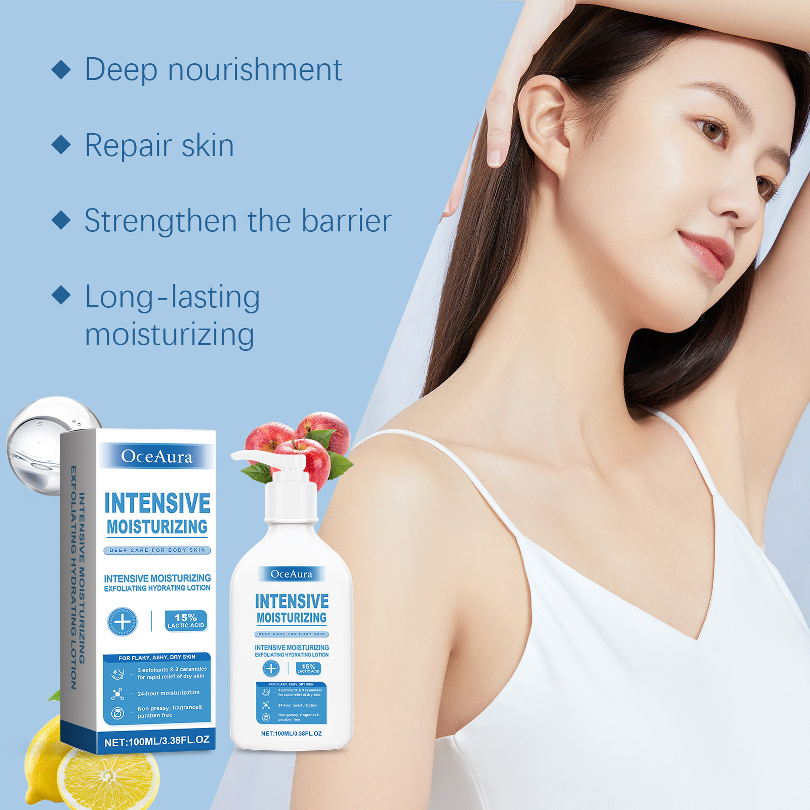 OceAura Intensive Healing Body - đánh giá và giá Lactic Acid Toner